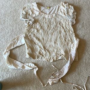 Tan patterned design Top